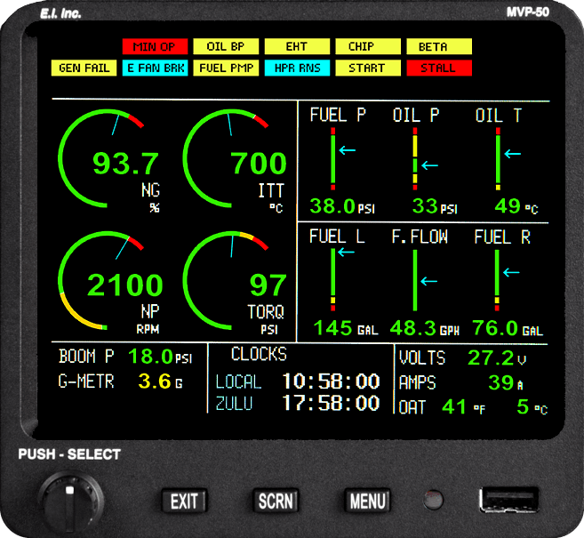 MVP-50T Engine Monitor for Turboprops/Jets