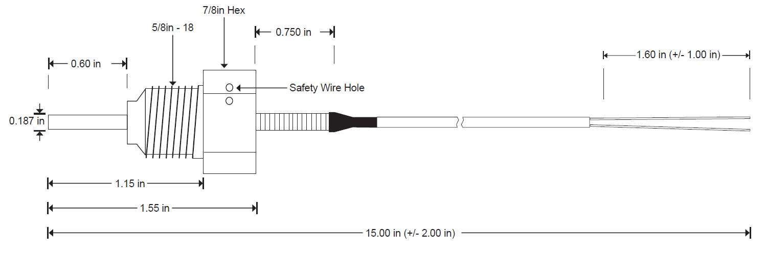 P 1 Oil Temp Probe Electronics International Aircraft Engine Instruments